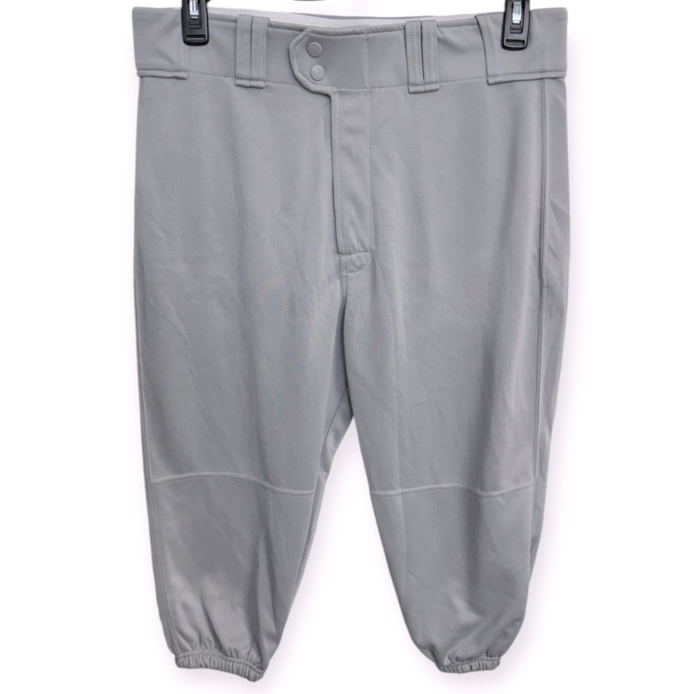 Rawlings Men’s Baseball Knickers Gray Casual Pants with Elastic Cuffs 36/17L